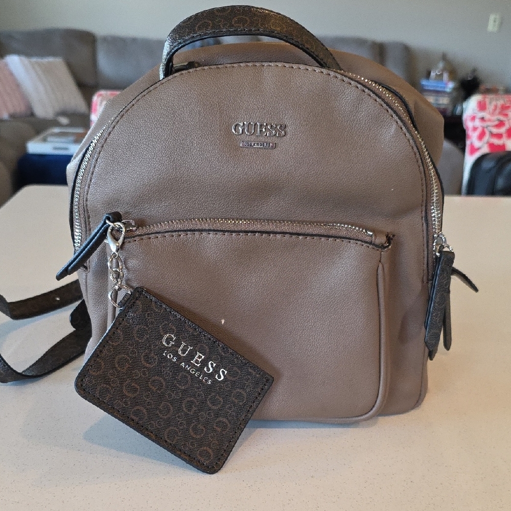 Guess Brown Backpack with Dark Brown Accents